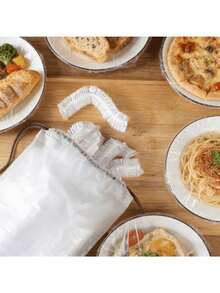 100片装弹性食品保鲜膜，PE薄膜材质，一次性碗盖，厨房食品储存，厨房用品及小工具 - 彩色 - 查看 4