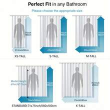 1件黑色纯色防水浴帘（PEVA材质），塑料浴室隔断，多种尺寸可选，浴室配件，防水防潮，可机洗，适用于浴室/阳台隔断，浴帘，纯色浴帘 - 黑色 - 查看 3