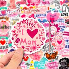 50pcs Happy Mother's Day Fresh Heart Stickers, Sealing Labels - 1PC - View 2