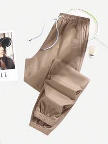 Women's Jogger Pants With Pockets And Drawstring, Suitable For Running, Casual, Fitness, Jogging And Other Sports - Khaki - View 1