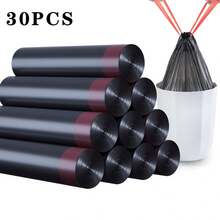 30/60 túi rác dày có dây rút, túi rác cầm tay gia dụng, giỏ đựng rác, thùng rác thích hợp cho phòng tắm, phòng ngủ, văn phòng, nhà bếp, túi nhựa tự động đóng kín và dễ vệ sinh. - Nhiều màu - Xem 10