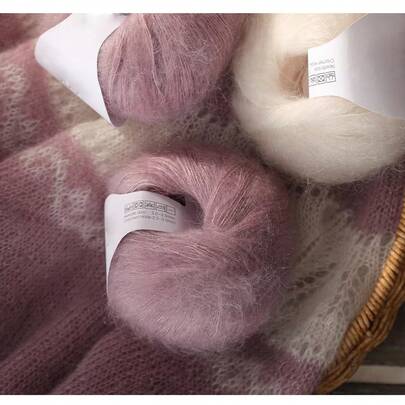 1pc/25g Soft Mohair Yarn,Warm Wool Yarn,For Hand Knitting Sweater And Shawl DIY Material Supplies Crochet Yarn