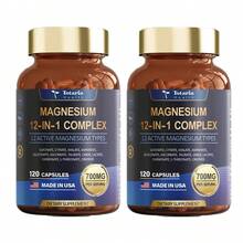 Selling Fast! 12-In-1 Magnesium Complex 700mgSupplement With Glycinate Citrate Malate. Women's Health. - 1 Bottle - View 2