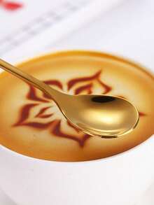 2/6/12/20pcs Stainless Steel Leaf-Shaped Coffee/Tea/Dessert Spoons - Multicolor - View 3