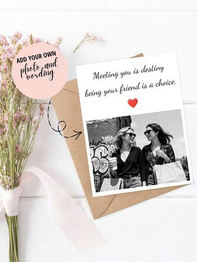 1-20pcs Customized Personalized Greeting Cards For Girlfriends And Friends, Customized Cards (With Envelopes), Creative Custom Photo/Image - Text Name, Selectable Font, Mother's Day Gift, Easter Decoration, Suitable For Event Invitations, Easter Gifts, Easter, Engagement, Wedding, Anniversary, Mother's Day, Father's Day, Birthday, Valentine's Day, Holiday Gifts, Party Invitations - Design Exclusive Cards For Friends, Family, Teachers, Bridesmaids, Upload Your Photo/Image - Text Name, Date