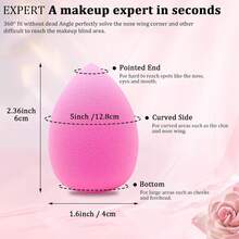 Practical 12 Pieces Professional Makeup Sponge Set,Latex Free Flawless Soft Setting Face Puffs,Multicolor Beauty Sponge Blender Cosmetic Applicator For Powder,Liquid,Facial Makeup Tools - 12 chiếc màu hồng - Xem 2