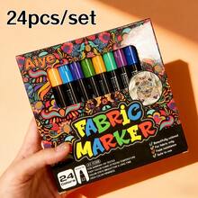 12/24pcs Water-Based Graffiti Marker Set, Vibrant Colors, Smooth Strokes, Professional Art Use, Suitable For Textile Graffiti/Painting, Great Gift For Holidays And Back To School (Random Colors) - A - View 4