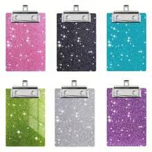 10.16 X 15.24cm Acrylic Board Clip, Mini Fashionable Glitter Board Clip, Suitable For Classroom, School And Office, Can Be Easily Placed In Large Pockets, Wallets And Small Notebooks - Rectangle - View 1