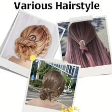 3 pièces Pinces à cheveux françaises - Pinces à cheveux en fibre d'acétate rétro en forme de U, convenant aux cheveux fins et épais, design de préhension douce, facile à créer des chignons, des queues de cheval, convenant aux femmes de 14 ans et plus, accessoire capillaire quotidien, cadeau de remise des diplômes, cadeau de la fête des mères - Multicolore - Voir 6