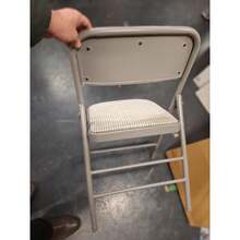 NEW DELUXE STRONG STEEL METAL FRAME CHAIR FABRIC PADDED FOLDING OFFICE BACK REST - Multicolor - View 6