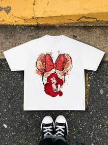 Disney Y2K Style Classic Characters Heart Glasses Cool & Cute Short Sleeve T-Shirt - 白色 - 查看 2