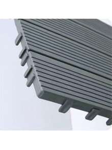 DIY Interlocking Patio/Yard Floor Tiles, Plastic Outdoor Balcony Ground Covering - Coffee Brown - View 9