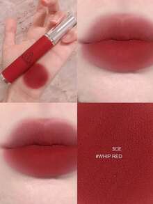 12-Color Blurry Lip Tint - Butter-Like Texture & Ultra-Matte Finish | Long-Lasting Lip Crayon With Moisturizing Formula | Korean Cosmetics - #WHIP RED - View 3