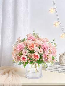 1/3 quả cầu hoa mẫu đơn nhân tạo thêu, hoa hỗn hợp, vải lụa, nụ hồng, thích hợp cho tiệc sinh nhật, họp mặt, trang trí, bó hoa cưới, trang trí nhà cửa, nhà hàng, phòng ngủ, bệ cửa sổ, trang trí bình hoa, quà tặng ngày Valentine, trang trí năm mới, sân vườn ngoài trời, mùa tựu trường. - Hồng - Xem 6