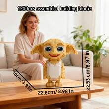 多比积木，1500片装，成人益智套装，积木玩具，主题收藏模型，创意拼装积木，青少年及成人减压益智玩具，家居装饰摆件，电影迷礼物，生日、圣诞节、万圣节、节日惊喜的完美之选 - 彩色 - 查看 7