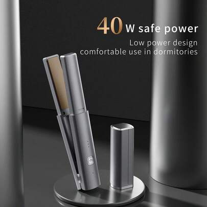 Portable Wireless Hair Straightener, Women's Hot Brush Hair Straightener, Straightening Iron, Lightweight & Compact, Type-C Charging Port, USB Rechargeable Hair Straightener & Curler, 2-In-1 Wireless Mini Portable USB Hair Straightener & Curler, Large Capacity Lithium Battery, Suitable For Travel, Mini Wireless Charging Portable USB Hair Clip, Dual-Use Small Hair Straightener