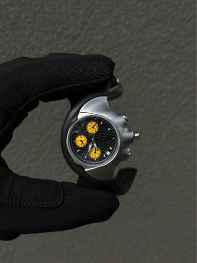 Denvosi Men's Sports Watch Multi Color Dial Chronograph Watch Black Silicone Strap Simulated Quartz Watch Outdoor Running Daily Wear