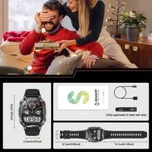 GUHUAVMI 1pc 2026 New Outdoor Sports Smart Watch For Men, 1400mAh Ultra-Large Battery Capacity, Dual-Color LED Flashlight, 2.01-Inch HD Full Touch Screen, Supports SOS Flashing Mode, Sound Alarm Mode, Bluetooth Calling, Voice Assistant, Reminder Function, IPX8 Waterproof, GPS Sports Tracking, 100+ Sports Modes, Health Monitoring Smart Watch Compatible With IPhone And Android - View 11