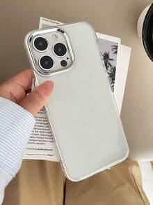 1pc Silver Metal Bow Transparent Phone Case Suitable For IPhone 17 Pro Max/17 Pro/17 Air/17/16/16 Pro Max/16 Pro/16 Plus/15/15 Pro Max/15 Pro/15 Plus/11/12/13/14 Pro Max/XS/XR/11 Pro/11 Pro Max/12 Pro/12 Pro Max/13 Pro/13 Pro Max/7 Plus/14 Pro/14 Pro Max/14 Plus, Minimalist Creative Design Soft Case - Clear - View 2