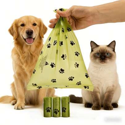 180 túi/10 cuộn dày dặn đựng phân chó, túi chống rò rỉ dùng cho việc đi dạo ngoài trời.