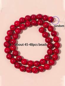 1 Strand Natural Stone Red Turquoises Gemstone Round Loose Beads Crystal Energy Stone Healing Power For Jewelry Making Diy Bracelet Ornaments 4 6 8 10mm - Red - View 10