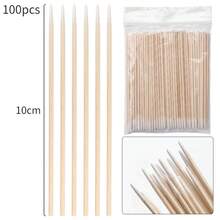 200pcs Portable Applicator Set, Suitable For Eyeliner, Nail Polish Remover, Cleaning Nail Crevices, Small Tip Wooden Pointed Design - Multicolor - View 2