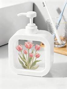 郁金香图案创意家居浴室分配器，适用于浴室、厨房、水槽 - 非常适合盛放肥皂、洗手液、沐浴露等，创意乳液瓶，乳液分配器，分配器，浴室 - 多色 - 查看 3