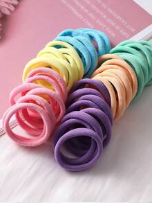 20/50/100 piezas, ligas para el cabello de mujer de moda simple y linda, con alta elasticidad y grosor, adecuadas para uso diario, accesorios para el cabello de mujer, recomendación de regalo de Año Nuevo, ligas para moño, ligas para el cabello, bandas elásticas, cuerdas para el cabello - Multicolor - Ver 3
