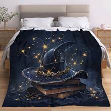 A Cozy Halloween-Themed Blanket Featuring A Design With A Witch'S Hat, Perfect For The Sofa, Bed, Travel, Camping, Living Room, Office, And Lightweight Flannel For Chairs And Beds - Mixed Colors - View 4