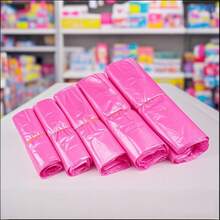 100个/50个大号加厚粉色超市购物袋、背心袋、外卖袋、手提袋、塑料袋、包装袋，适用于超市、商场、便利店和厨房使用，适合母亲节、婚礼季、返校季等场合。 - 粉色 - 查看 2