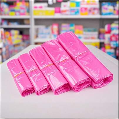 100 piezas/50 piezas Bolsas de compras grandes y gruesas de color rosa para supermercado, bolsas de chaleco, bolsas para llevar, bolsos, bolsas de plástico, bolsas de embalaje, adecuadas para supermercado, centro comercial, tienda de conveniencia y uso en la cocina