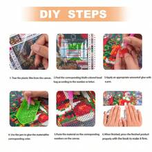 1幅2D DIY钻石画，复古欧式宫廷风格，奢华花卉图案钻石刺绣，客厅墙面装饰DIY水钻画，节日礼物佳品 - 查看 9