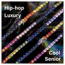 S925 Silver 5mm 0.5CT Moissanite Colorful Tennis Necklace Hip-Hop Luxury Jewelry Perfect For Banquets Weddings & Holiday Gifts - 22 英寸 - 查看 3