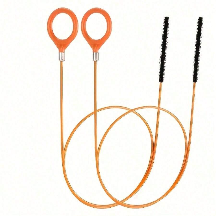 1支装加长型排水管疏通钩，带尼龙涂层柔性鹅颈 - 手动浴室、浴缸和淋浴下水道疏通工具，无需电池，排水管清洁蛇，符合人体工程学的手柄设计，经久耐用 - 彩色 - 查看 1