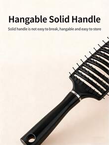 1支大号透气直发梳，女士浓密长卷发按摩梳，速干直发造型师蓬松梳，防静电弧形造型工具，适用于干湿两用黑发，美发梳，美发工具，美发产品及配件，适用于沙龙、美容院、返校季 - 順髮梳 - 查看 6