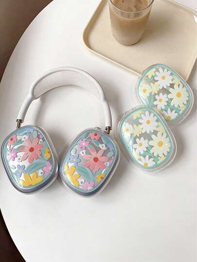 1个ins风Daisy Max耳机保护套，高端卡通苹果耳机透明软壳保护套，情侣小众全包硅胶款