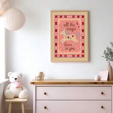 1 Tranh canvas trang trí phòng trẻ em màu hồng, có khung/không khung, với câu nói truyền cảm hứng, phong cách Boho dễ thương, hình kỳ lân ngộ nghĩnh, tranh nghệ thuật trang trí phòng bé gái, phòng chơi, phòng trẻ em, phòng ngủ, trang trí nhà hiện đại. - Áp phích - Xem 2