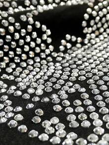 LOVE JOYY 时尚宽松长袖女式卫衣，天使翅膀水钻装饰，春季袋鼠口袋连帽卫衣，街头风 - 玫紅色 - 查看 12