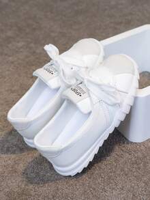 1 Pair 2026 Spring/Autumn New Korean Style Kids' Fashion Sneakers, Girls' Soft-Sole Shoes, Girls' Casual Shoes - White - View 4