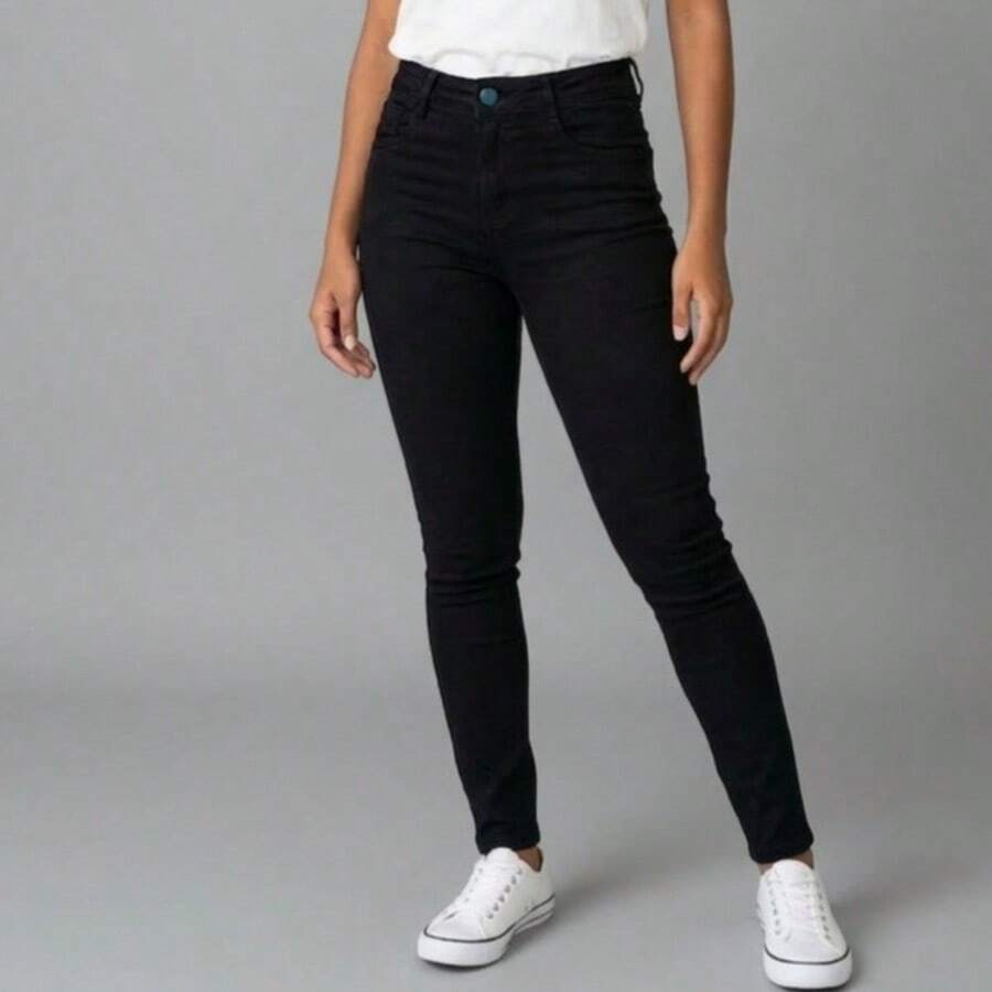 Women Jeans - 黑色 - 查看 1