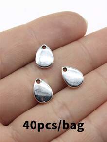 40pcs 11x8mm Drops Waterdrops Charms Pendant For DIY Jewelry Making Necklace Keychain Phone Chain Bracelet Making Accessories Handmade Craft Making Findings - Water Droplet, Flat Water Droplet - View 16