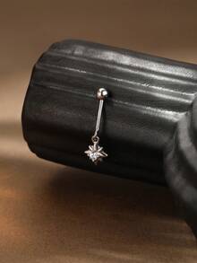 1pc 925 Sterling Silver 18K Gold Plated Delicate Four-Leaf Clover Flower Moissanite Drop Earrings, Suitable For Women's Daily Wear, Weddings And Parties, Hypoallergenic Design, Great Gift - Silver - View 4