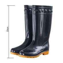 Women's Tall Waterproof Rain Boots, Non-Slip And Durable For Rainy Days, Outdoor Camping, Fishing, Commuting, Versatile Adult Water Shoes With Soft Soles For Year-Round Wear - Black - View 13