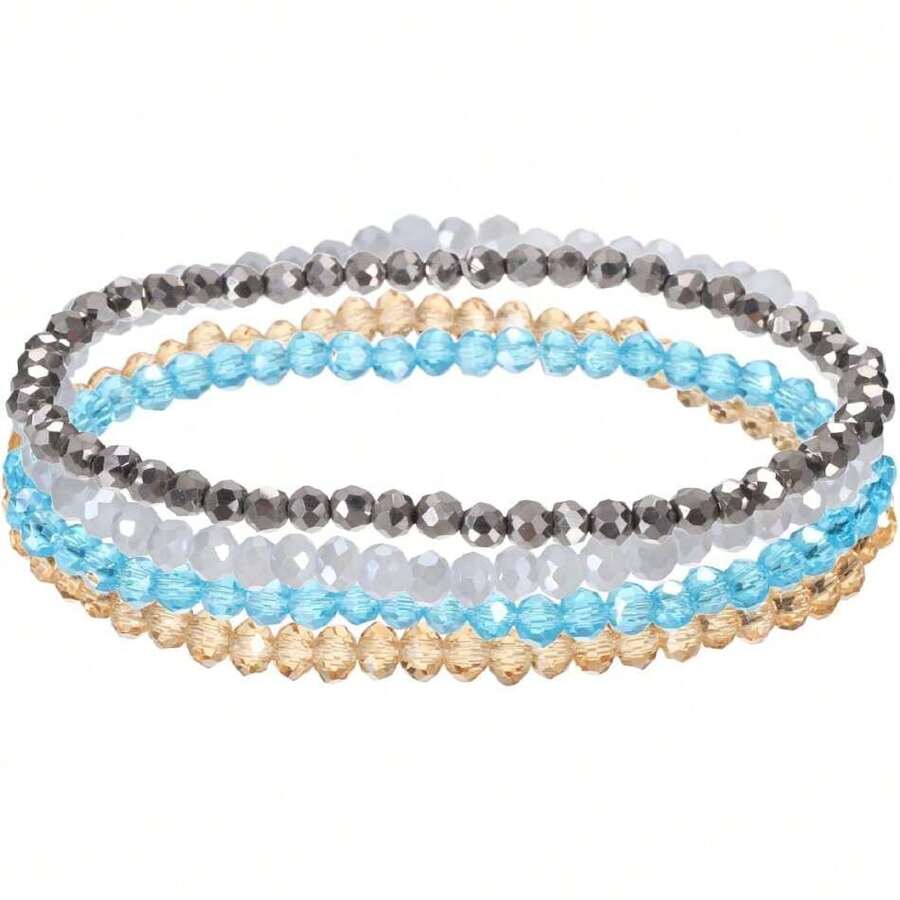 PATIKIL - Bohemian Stackable Bracelets With Glass Beads, 43444899 - Yellow Gold - View 1