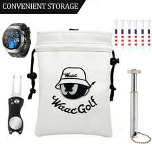 1 bolsa para pelotas de golf con cordón, cuidadosamente diseñada: accesorio multifuncional ligero y duradero de primera calidad, ideal para golfistas exigentes y viajeros frecuentes. - Multicolor - Ver 5