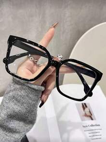 1/3 Pairs Women's Leopard Print Bohemian Style PC (Polycarbonate) Square Large Frame Transparent Glasses, Suitable For All Seasons - Multicolor - View 2
