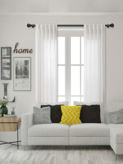 Spherical Decorative Head Window Rod, Spliced Design, Stable Load-Bearing Capacity, Household Window Curtain Rod, Complete Set Of Installation Accessories, Suitable For Windows Of Various Sizes