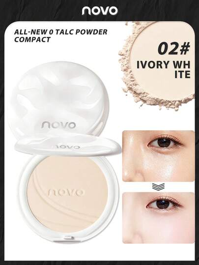 NOVO بودرة مضغوطة مقاومة للماء، ذات تركيز ناعم، تحكم في الزيوت، طويلة الأمد، خافية للعيوب، مقاومة للعرق، ذات وظيفتين لتثبيت المكياج والتصحيح، بدون تكتل، تشطيب مطفي مثالي، مناسبة للنساء المهتمات بالموضة، علامة تجارية للمستحضرات التجميلية، مكياج، مستحضرات تجميل راقية، أجواء، تخييم، جامعة