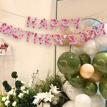 1 Set Pancarta de letras "Feliz Día de la Madre", Fondo de flores, Guirnaldas para Día de la Madre, Aniversario, Cabina de fotos, Decoración de fondo, Suministros de fiesta DIY - Izamiento de la bandera del Día de la Madre - Ver 3