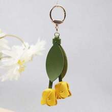 Tulip Handmade Leather Goods, Flower Bag Pendant, Keychain, Homemade Hand Sewn Car Key Pendant Floral Bridesmaid Gifts - Màu vàng - Xem 2